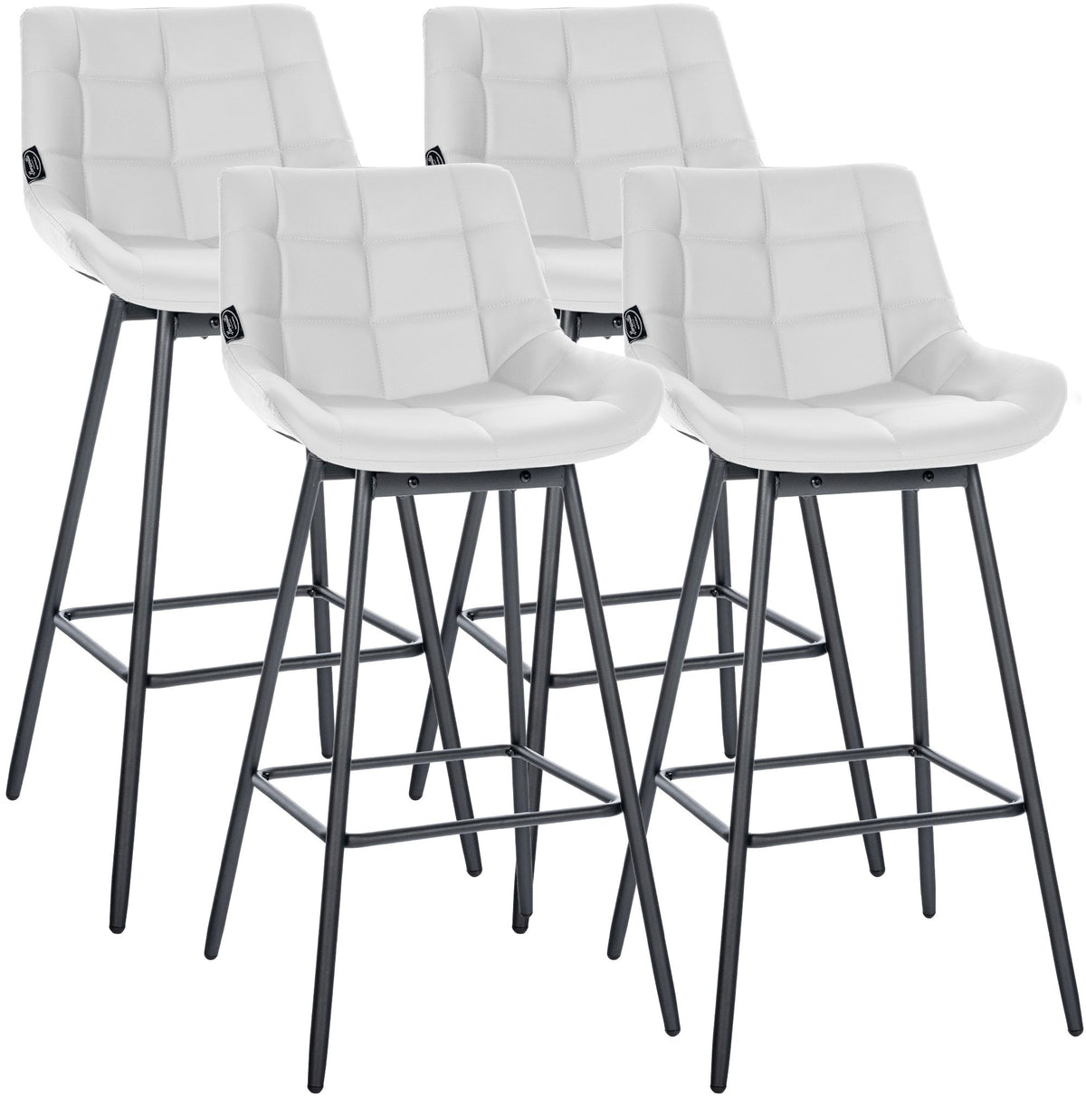 4er Set Barhocker Weston Schwenkbar Kunstleder - wei�