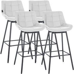4er Set Barhocker Weston Schwenkbar Kunstleder - wei�