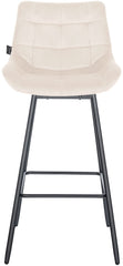 4er Set Barhocker Weston Schwenkbar Samt - creme