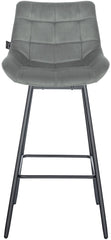 4er Set Barhocker Weston Schwenkbar Samt - grau