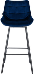 4er Set Barhocker Weston Schwenkbar Samt - blau