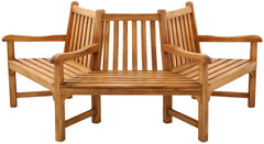 Baumbank Kenna mit Armlehne halbrund 200 cm - teak