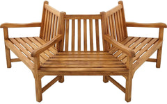Baumbank Kenna mit Armlehne halbrund 200 cm - teak