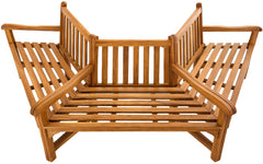 Baumbank Kenna mit Armlehne halbrund 250 cm - teak