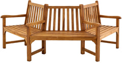 Baumbank Kenna mit Armlehne halbrund 250 cm - teak