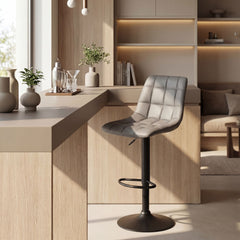 Barhocker Mapun Kunstleder - grau