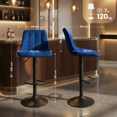 Barhocker Mapun Samt - blau