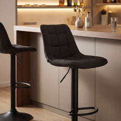 2er Set Barhocker Mapun Stoff - schwarz