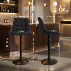 Barhocker Mapun Stoff - schwarz