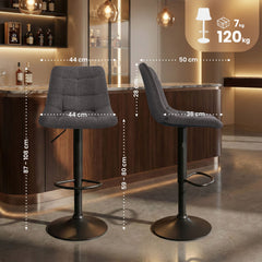 Barhocker Mapun Stoff - dunkelgrau