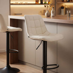 Barhocker Mapun Stoff - creme