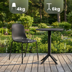 Gartenmöbel-Set Torin mit 2 Stühlen - schwarz