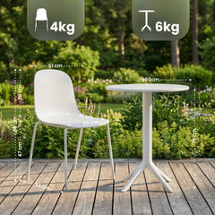Gartenmöbel-Set Torin mit 2 Stühlen - weiß