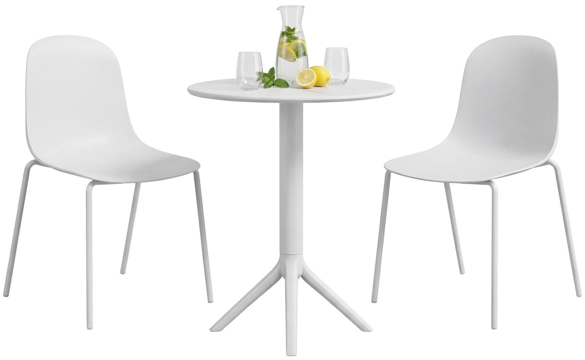 Gartenmöbel-Set Torin mit 2 Stühlen - weiß