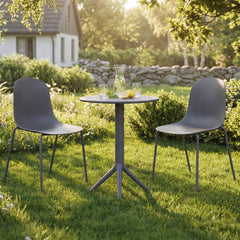 Gartenmöbel-Set Torin mit 2 Stühlen - dunkelgrau