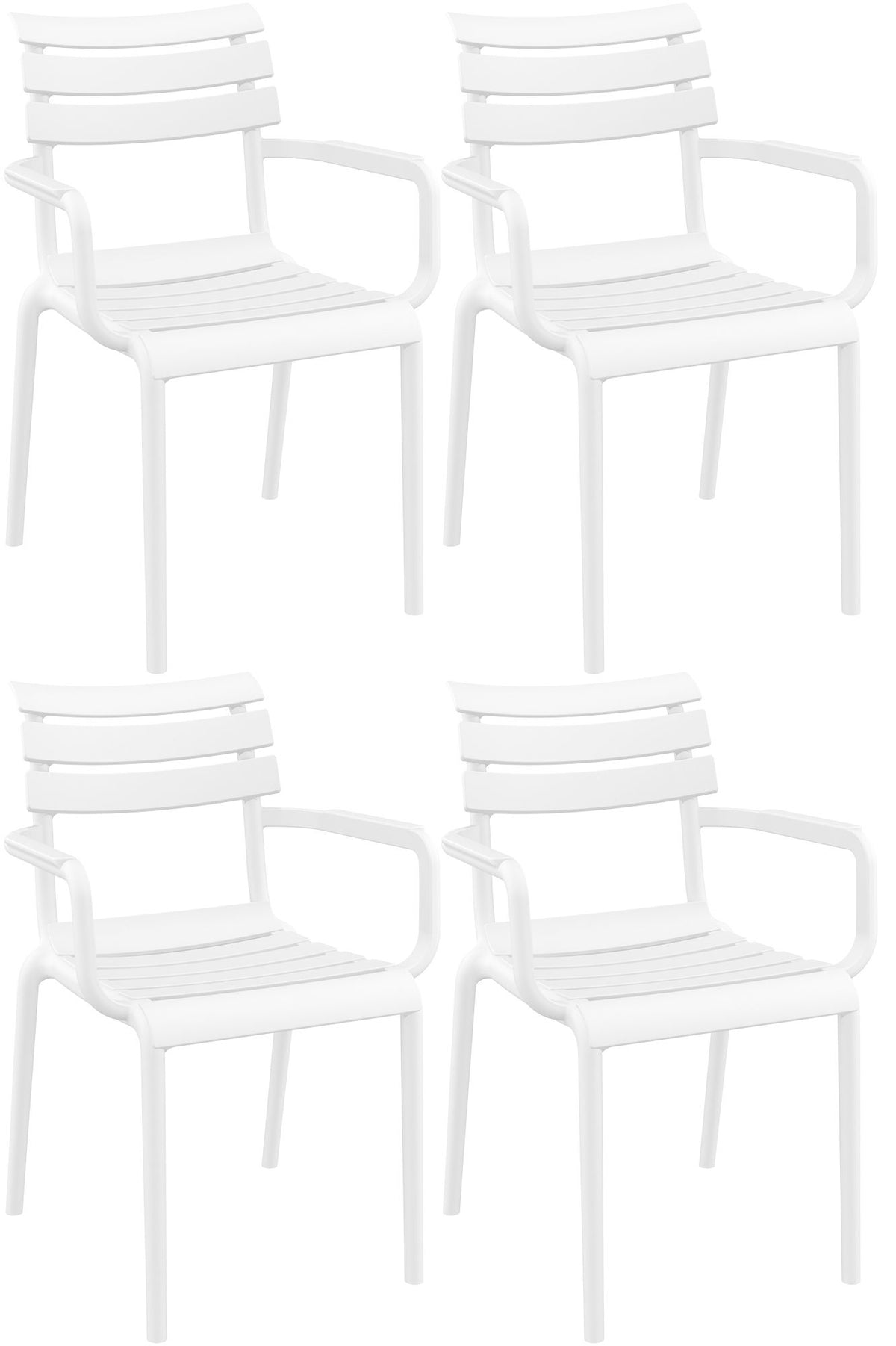 4er Set Stühle Paris - weiß