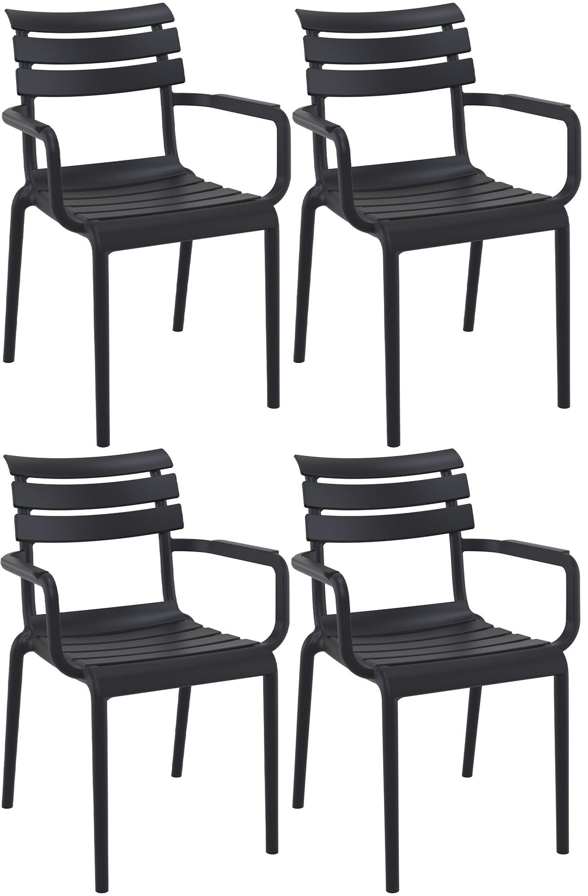4er Set Stühle Paris - schwarz
