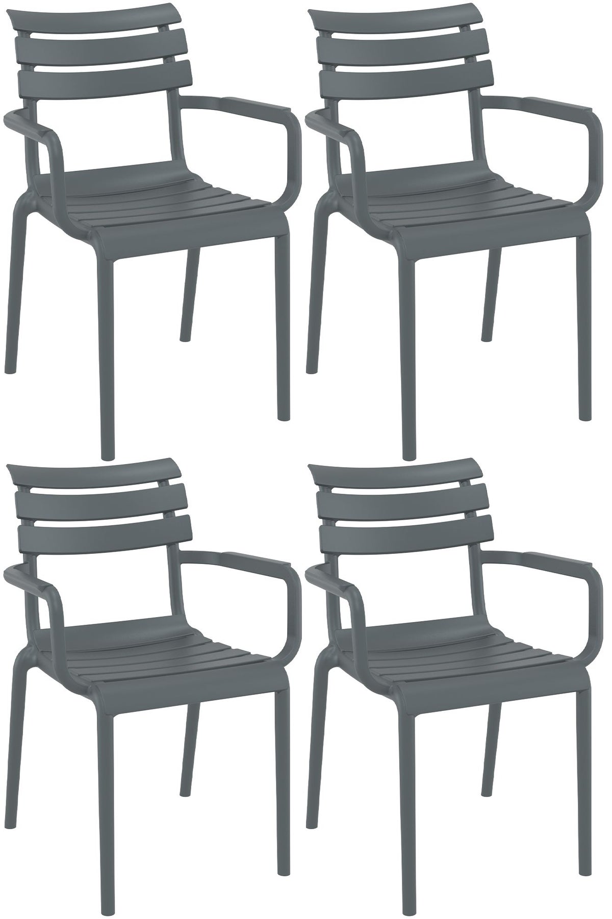 4er Set Stühle Paris - dunkelgrau