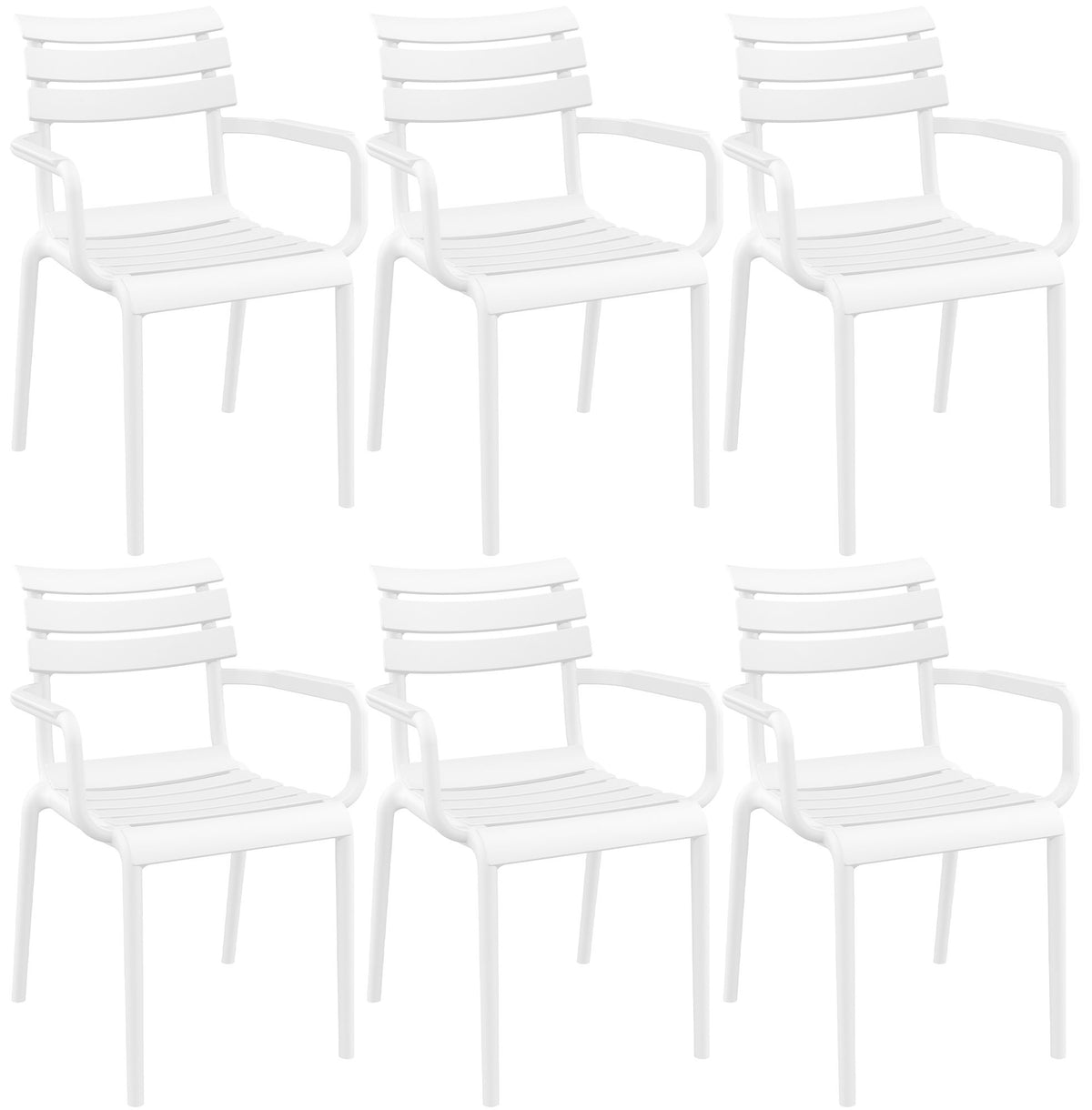 6er Set Stühle Paris - weiß