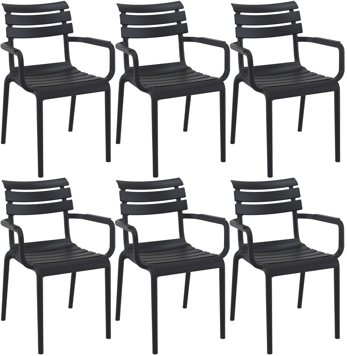 6er Set Stühle Paris - schwarz