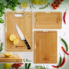 4er Set Schneidebrett Bamio V2 - natura