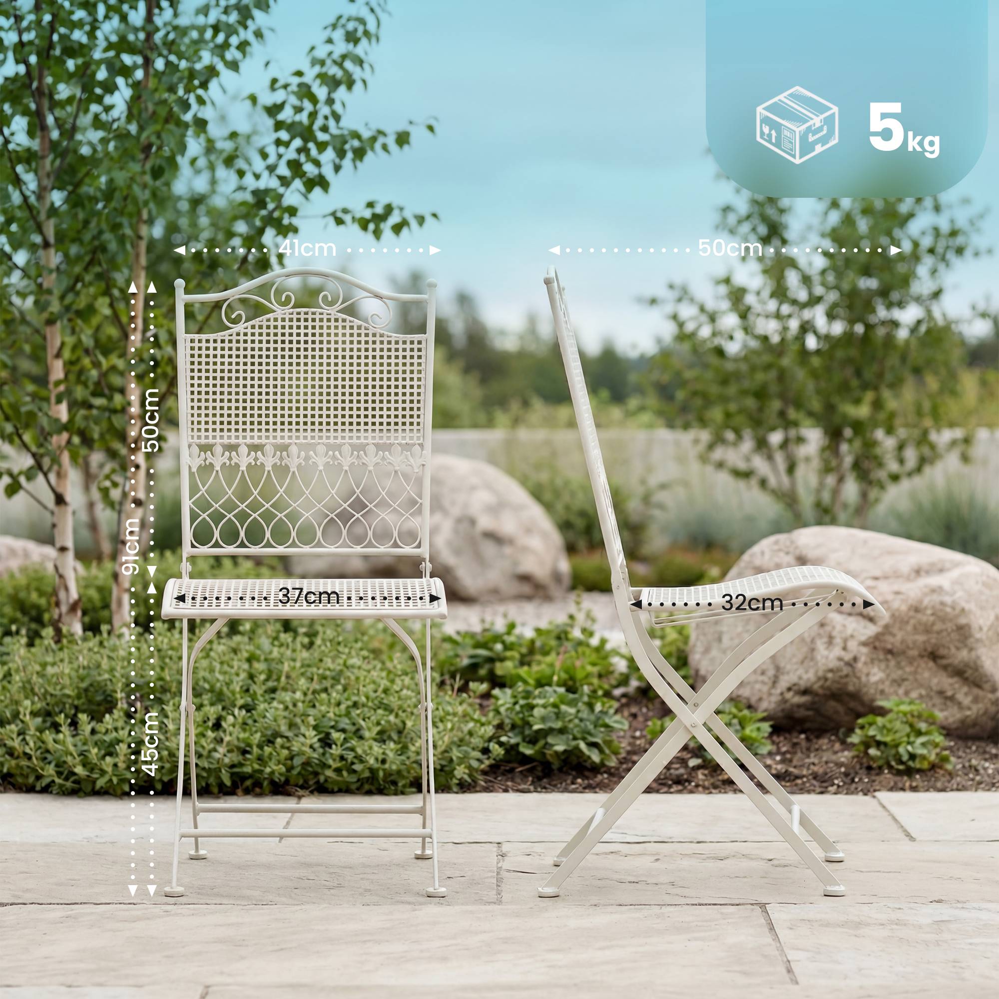 2er Set Gartenst�hle Kiran - wei� by Dropshipping-Europe – Gartenm�bel