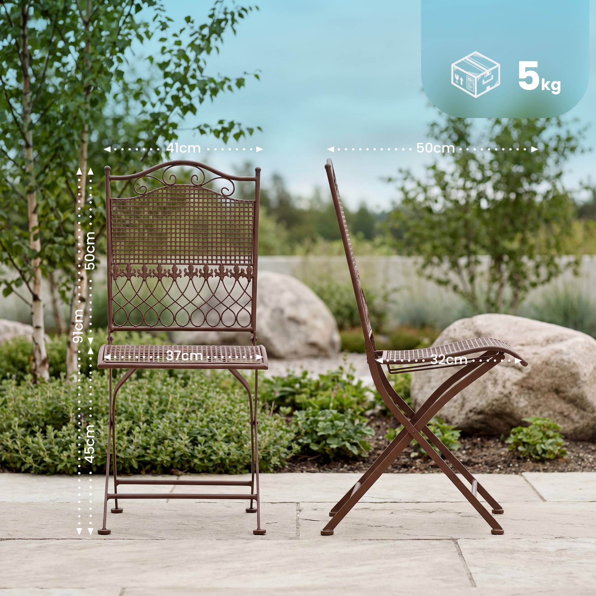 2er Set Gartenst�hle Kiran - antik braun by Dropshipping-Europe – Gartenm�bel