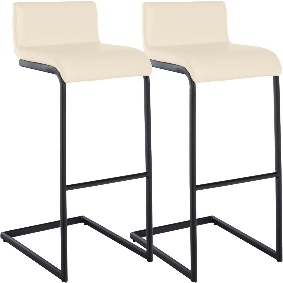 2er Set Barhocker Newport B Kunstleder - creme