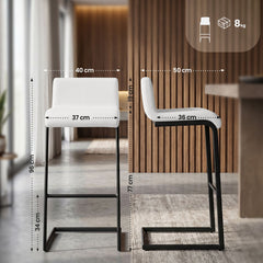 2er Set Barhocker Newport B Kunstleder - wei�