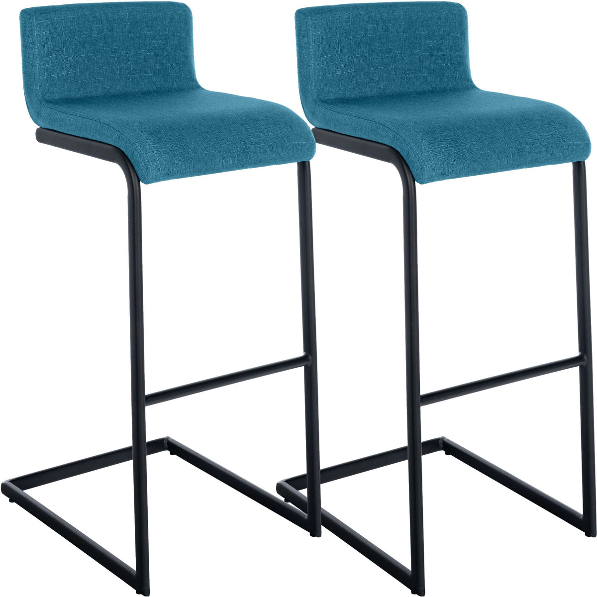 2er Set Barhocker Newport B Stoff - blau