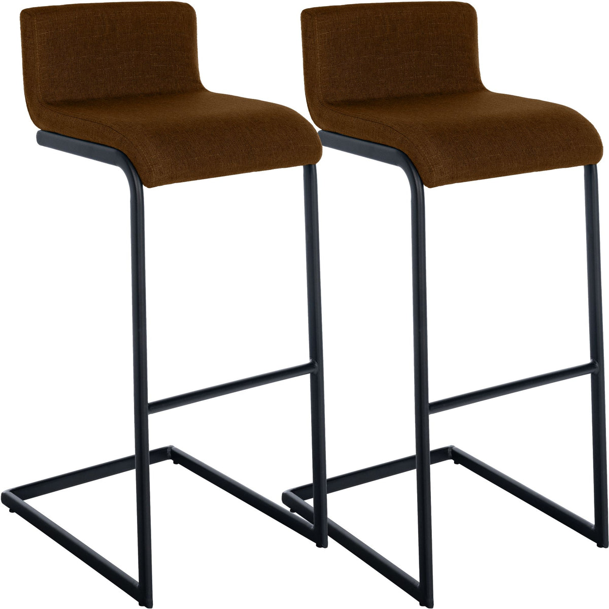 2er Set Barhocker Newport B Stoff - braun