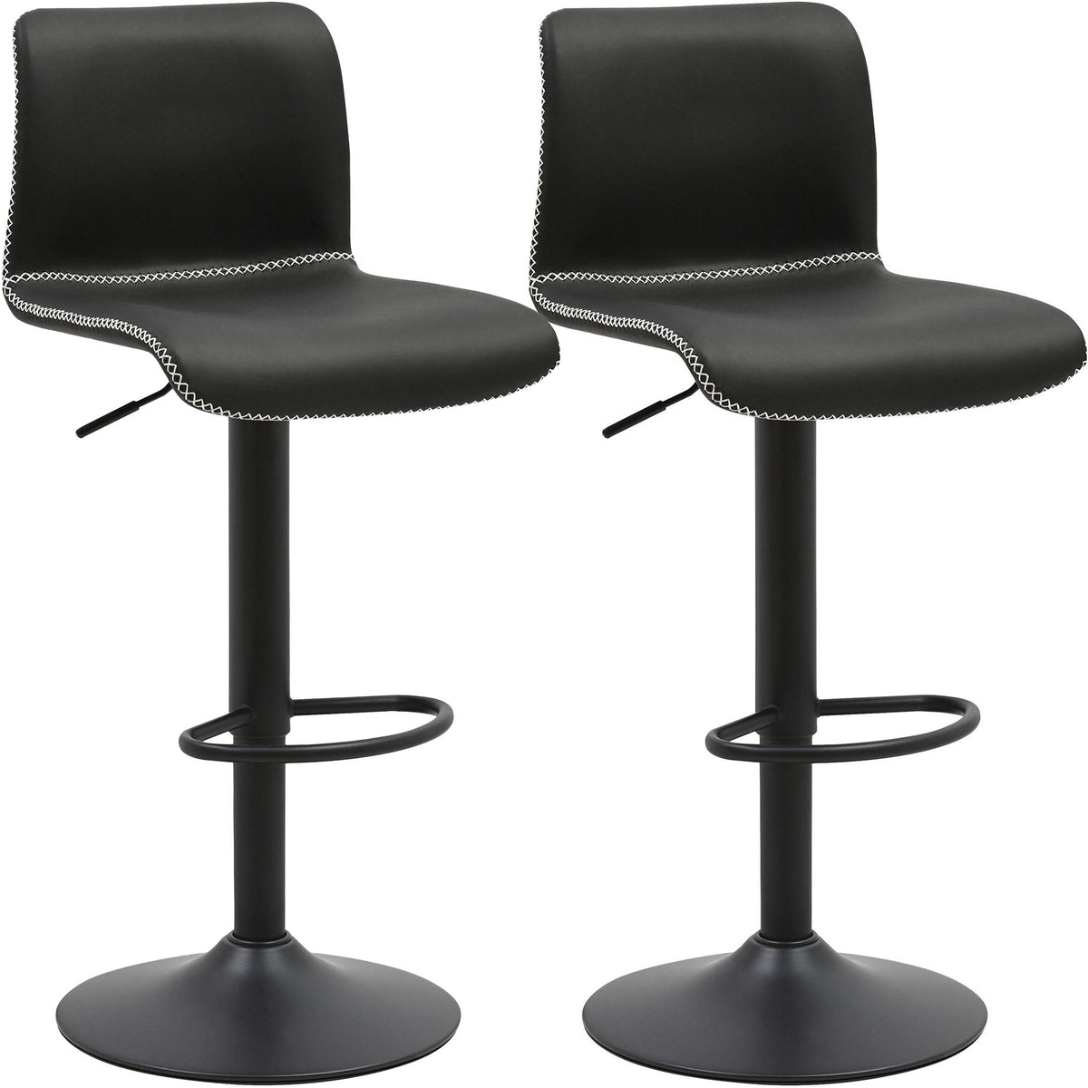 2er Set Barhocker Henchy Kunstleder - schwarz