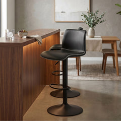 2er Set Barhocker Henchy Kunstleder - schwarz