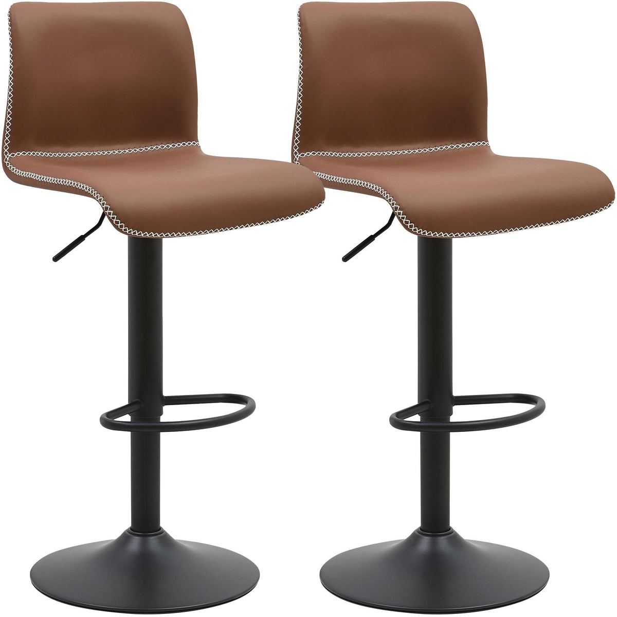 2er Set Barhocker Henchy Kunstleder - braun