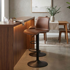 2er Set Barhocker Henchy Kunstleder - braun