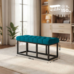 Sitzbank Amun Stoff Schwarz 100 cm - blau