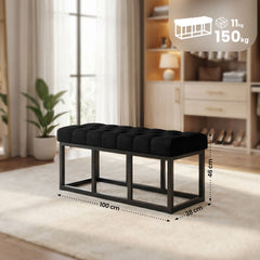 Sitzbank Amun Stoff Schwarz 100 cm - schwarz