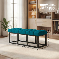 Sitzbank Amun Stoff Schwarz 120 cm - blau
