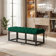 Sitzbank Amun Stoff Schwarz 120 cm - gr�n
