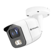 Telecamera IP67 Atlantis A11-UX1014A-BP con doppio LED e lente grandangolare, perfetta per sicurezza domestica e aziendale.