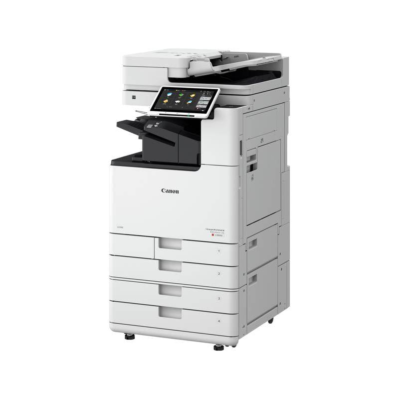 Canon 25496 - CANON 5963C005AA in vista angolare, stampante multifunzione professionale con quattro cassetti carta e scanner automatico