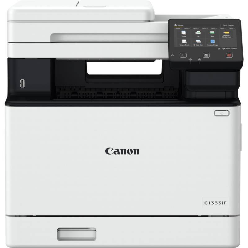 Canon 5455C001AA C1333iF multifunzione laser bianca con pannello comandi digitale. Perfetta per stampa professionale in ambienti aziendali.