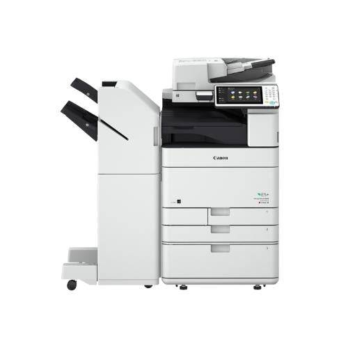 Stampante multifunzione Canon 25492 - CANON 0602C069AA con pannello touch, cassetti carta e finisher laterale per ufficio professionale.