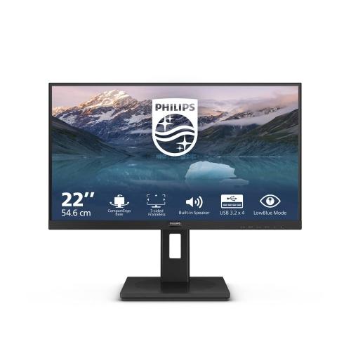 Monitor Philips 222S9JML/00 nero da 22'' con risoluzione Full HD e modalità LowBlue per una visione confortevole e prolungata.