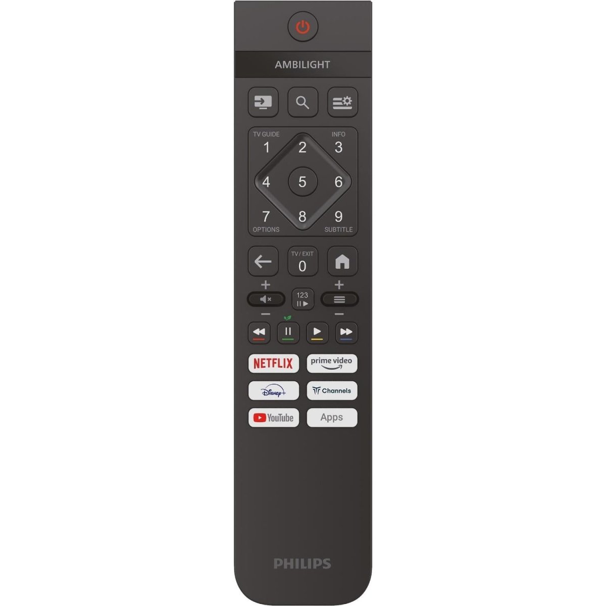 Telecomando per Philips 24PHS6000/12 TV nera con tasti dedicati per Netflix, Prime Video, YouTube e Disney+, compatibile con Smart TV.