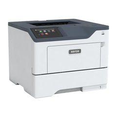 Vista laterale della stampante Xerox B410V_DN 29937 con design moderno e compatto, perfetta per ambienti di lavoro professionali.