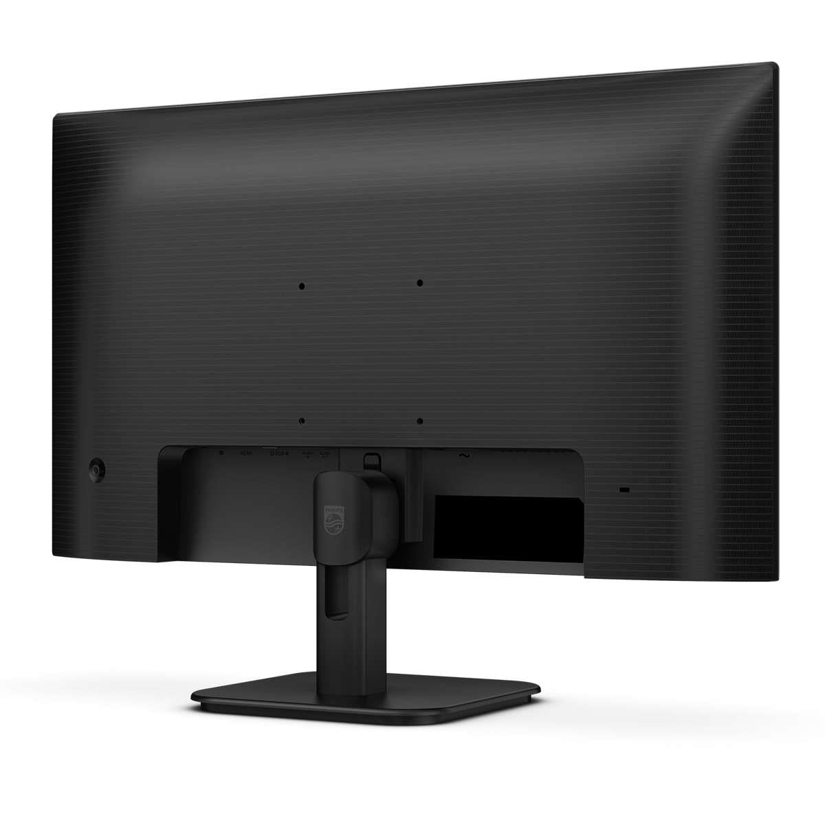 Retro del monitor Philips 27E1N1200A/00 con supporto ergonomico e predisposizione per montaggio VESA, perfetto per configurazioni personalizzate.