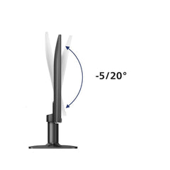 Profilo laterale del monitor Philips 27E2N1110/00 con inclinazione regolabile da -5 a 20 gradi, ideale per ergonomia e comfort visivo.