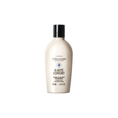 Crema doccia idratante L'Occitane Karité da 250ml, arricchita con burro di karité per pelle morbida e nutrita.