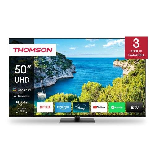 Televisore THOMSON 50UG5C14 50'' UHD con app come YouTube, Prime Video e Apple TV, ideale per home entertainment, categoria video elettronica.
